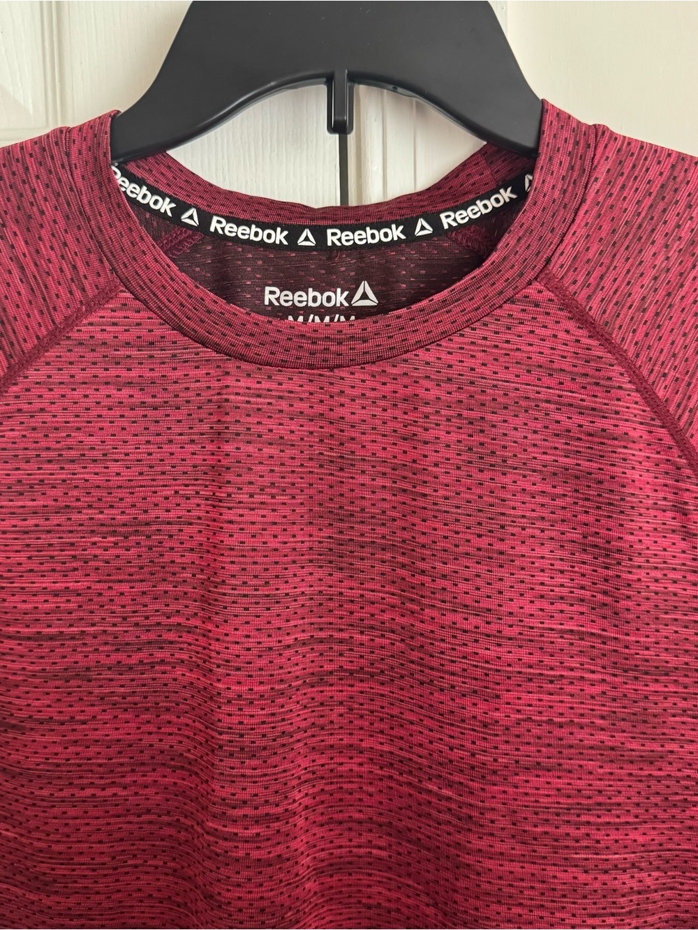 Reebok Men's Space Dye Performance T-Shirt M Red Heather Quick Dry Activewear - Picture 6 of 16